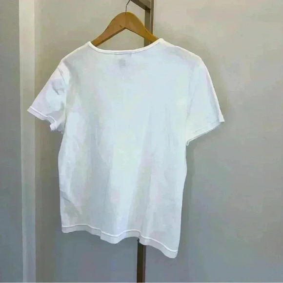 Harold’s Women's White Crew Neck Tee Size L Casual Solid T-Shirt - Picture 7 of 10